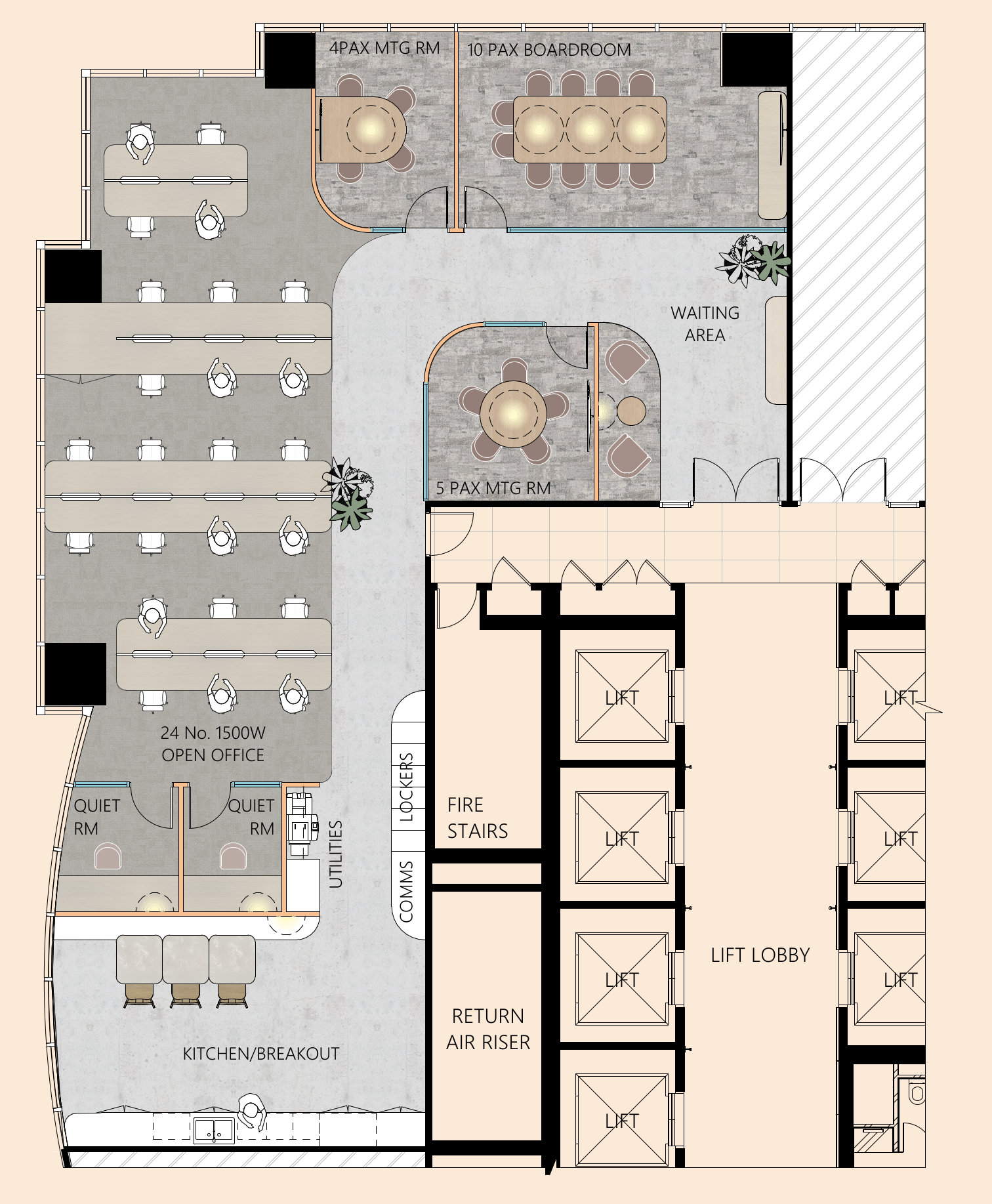One O'Connell Suite 19.04 Floorplan