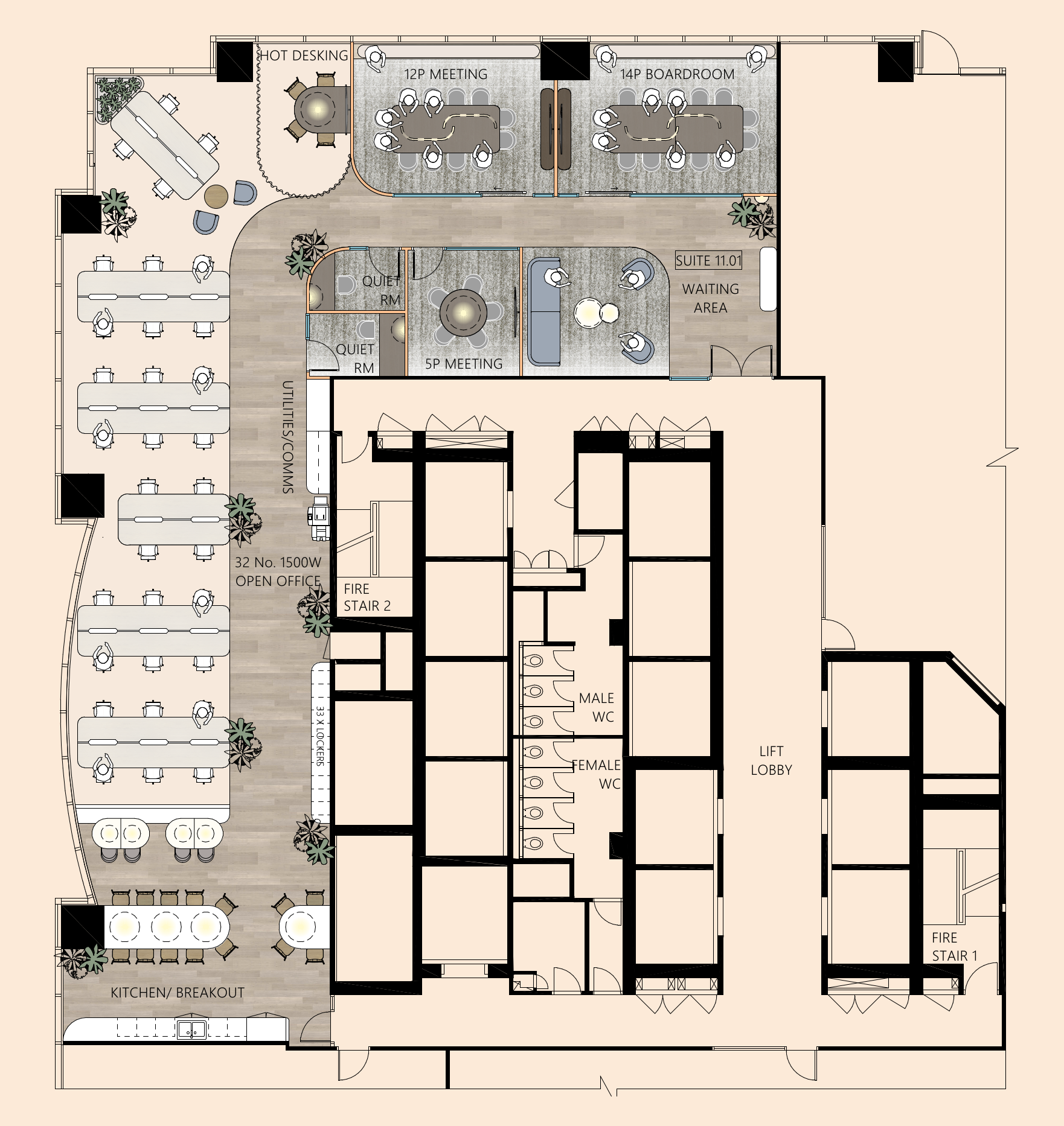 One O'Connell Suite 11.01 Floorplan